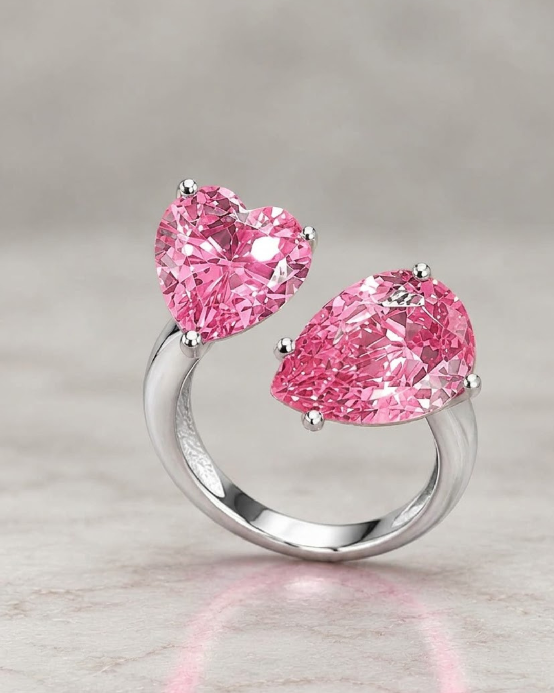 Moi Heart Sapphire Ring Sterling Silver