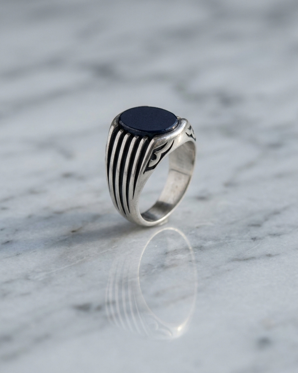 Heritage Midnight Onyx Silver Boys' Signet Ring