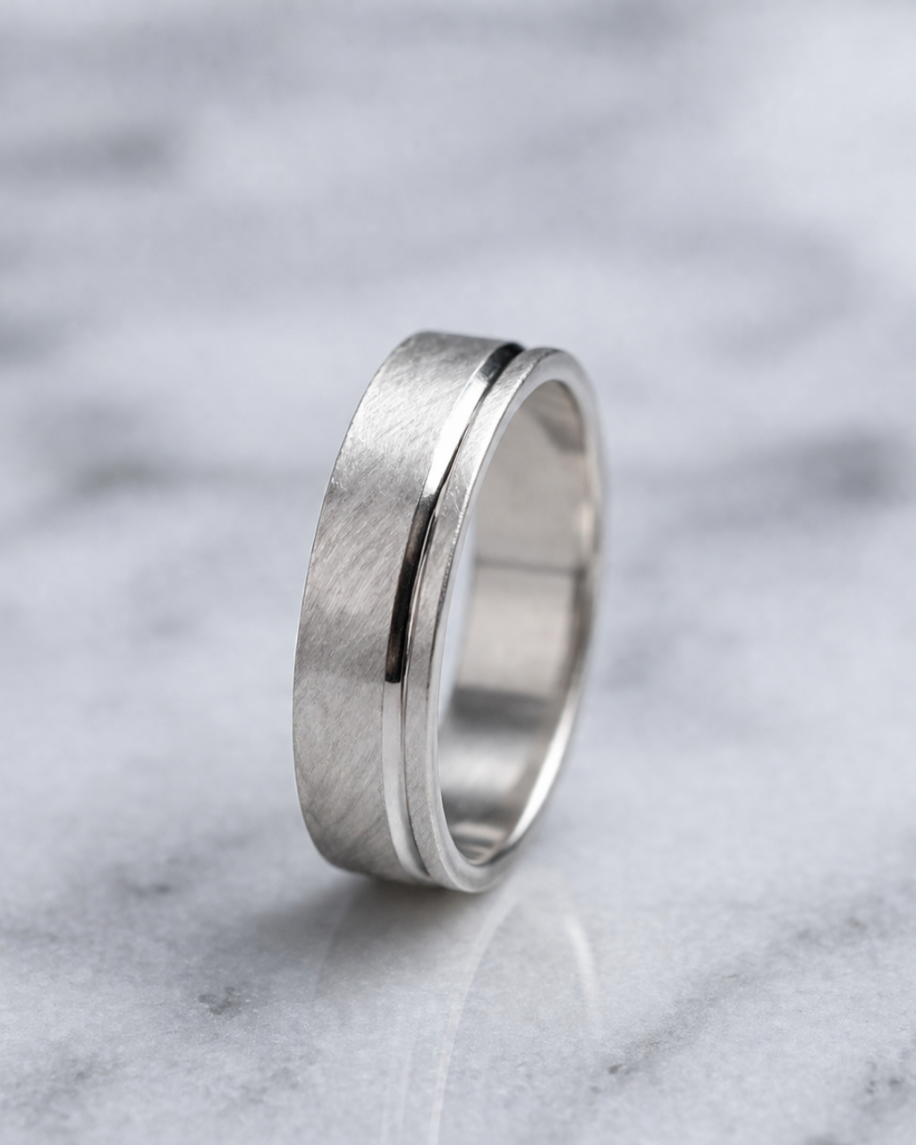 Sleek Linear Brushed Men’s Dibla Ring