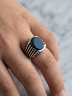 Heritage Midnight Onyx Silver Boys' Signet Ring