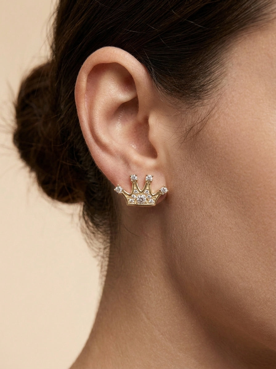 Crown Studs Earring Sterling Silver