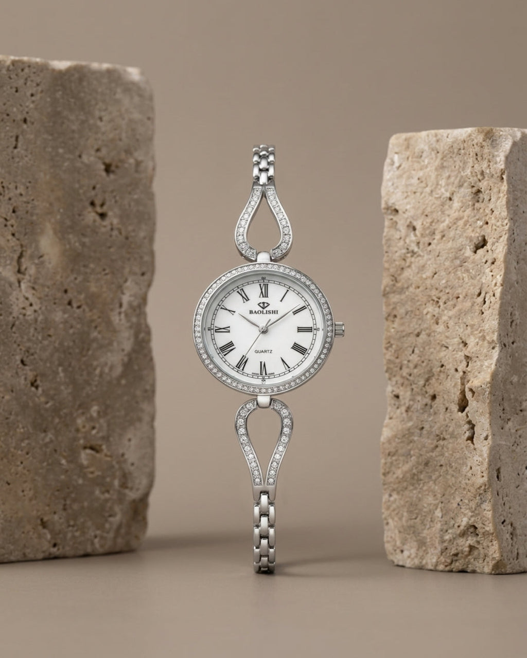 Classic Roman Numeral Crystal Watch