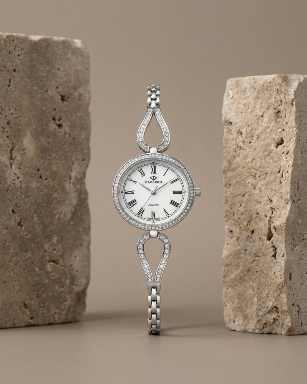 Classic Roman Numeral Crystal Watch