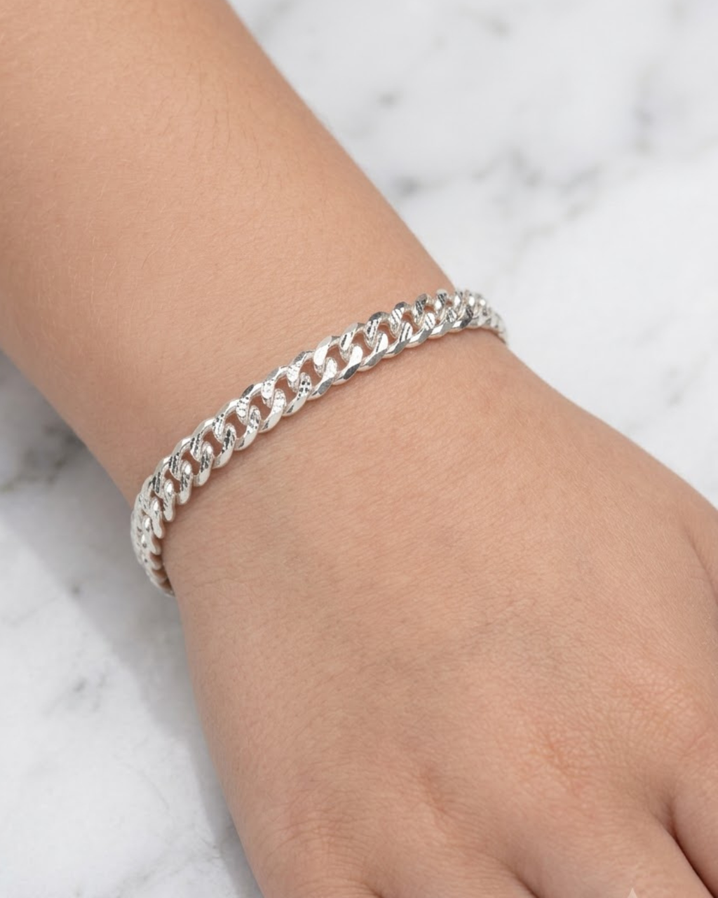 Kids Cuban Curb Link Bracelet Sterling Silver