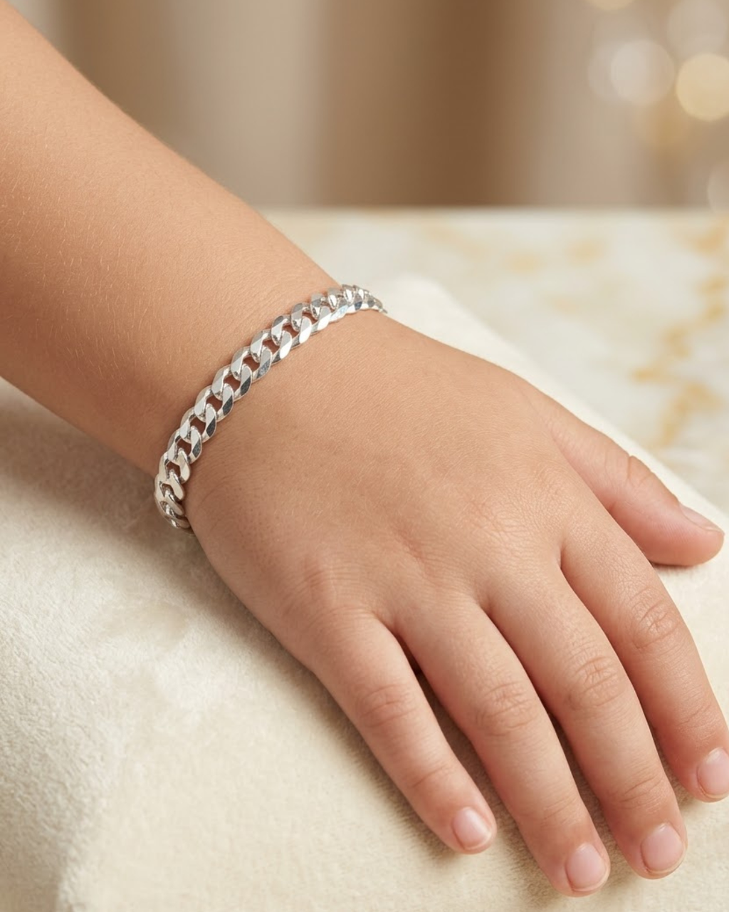 Classic Curb Cuban Link Kids Bracelet Sterling Silver